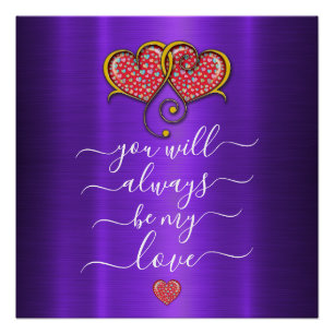 Poster Conception minimaliste personnalisée des coeurs bl