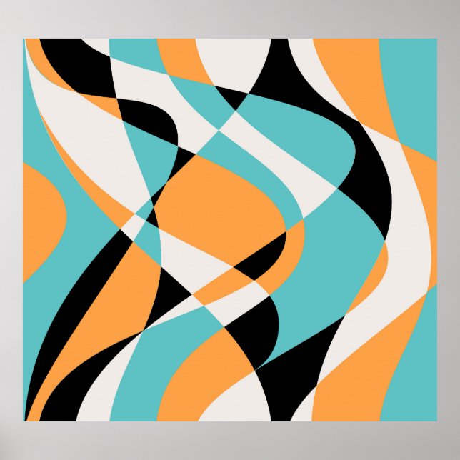 Poster Conception Motif sans faille Abstraite Waves (Devant)