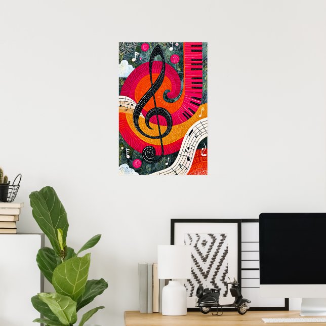 Poster Conception musicale abstraite (Bureau à domicile)