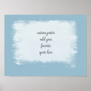 Poster conception peinte minimaliste en acier bleu ajoute
