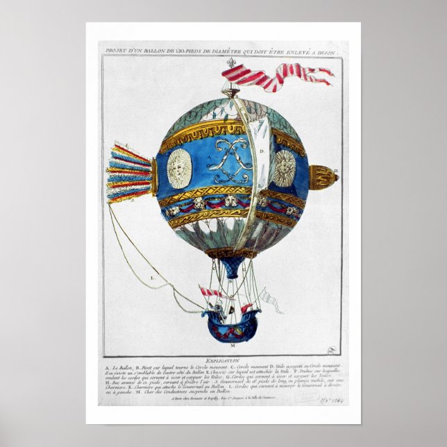 Poster Conception pour une montgolfière d'un diamètre de  (Devant)