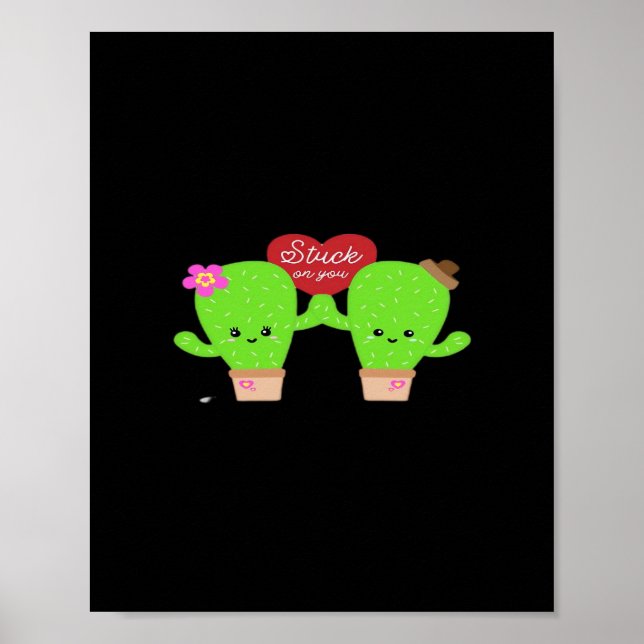 Poster Conception Réfléchie de Coeur de Plante de Cactus  (Devant)