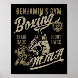 Poster Conception rétro de gym de boxe mma de Benjamin po