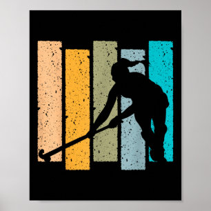Poster Conception Rétro Vintage de Hockey sur Gazon