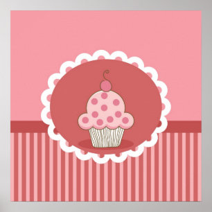 Poster Conception rose de petit gâteau