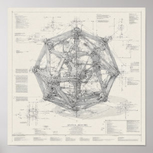 Poster Conception technique d'ingénierie : Icosaèdre 