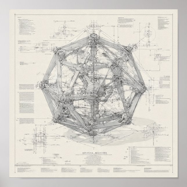 Poster Conception technique d'ingénierie : Icosaèdre  (Devant)