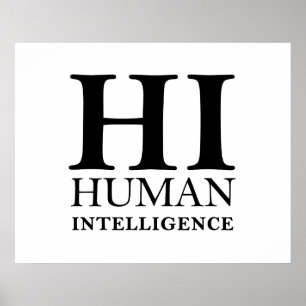 Poster Conception typographique de l'humain contre l'IA