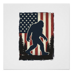 Poster Conception vectorielle de forêt de drapeau américa