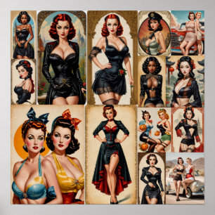 Poster Conception vintage Classic Pin-up Girls Collection