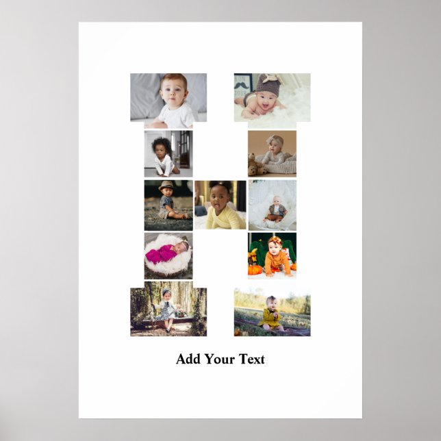 Poster Concevez votre propre lettre H photo Collage (Devant)