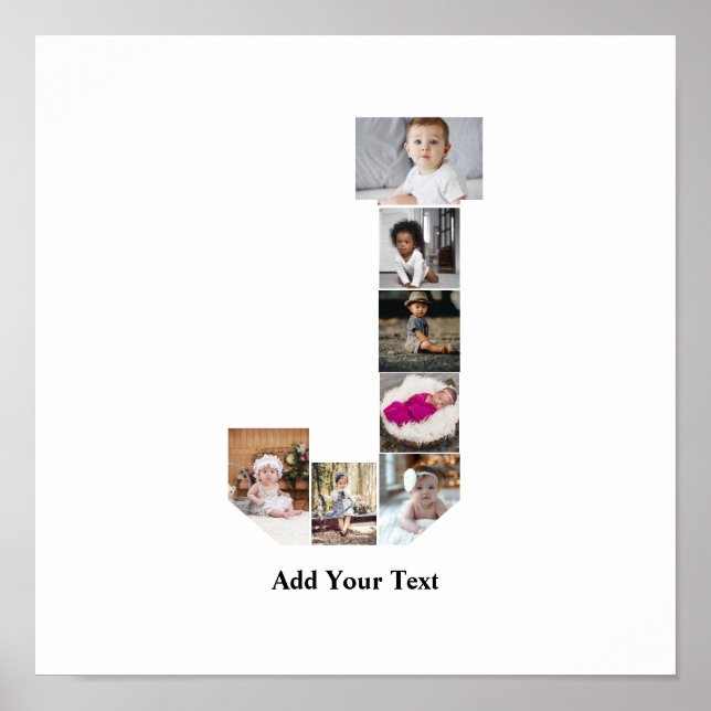 Poster Concevez votre propre lettre J Photo Collage (Devant)