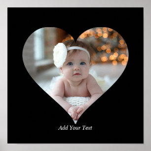 Poster Concevez votre propre photo en forme de coeur uniq