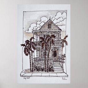 Poster Conch House victorien  Key West, Floride