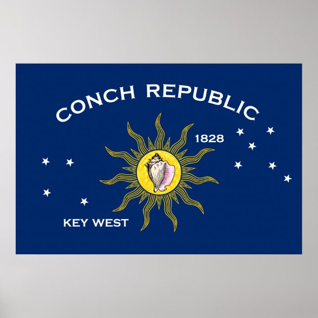 Poster Conch Republic Flag (Devant)