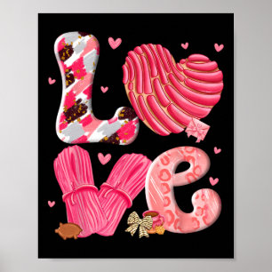 Poster Concha Love Saint-Valentin Mexicain Pain Sucré Pan