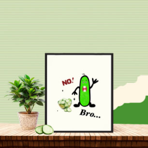 Poster Concombre vert drôle