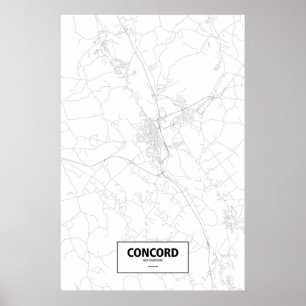 Poster Concord, New Hampshire (noir sur blanc)