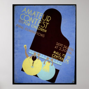 Poster Concours amateur de musique de WPA pour les