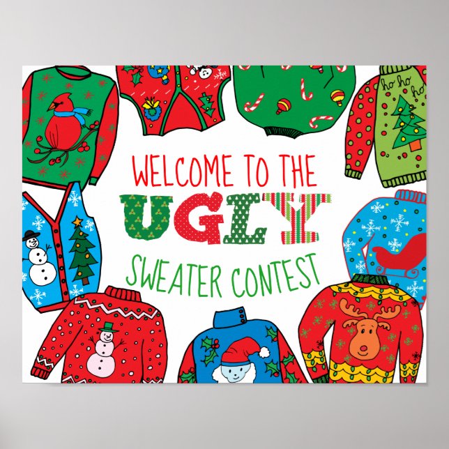 Poster Concours de sueur moche, signe de bienvenue (Devant)
