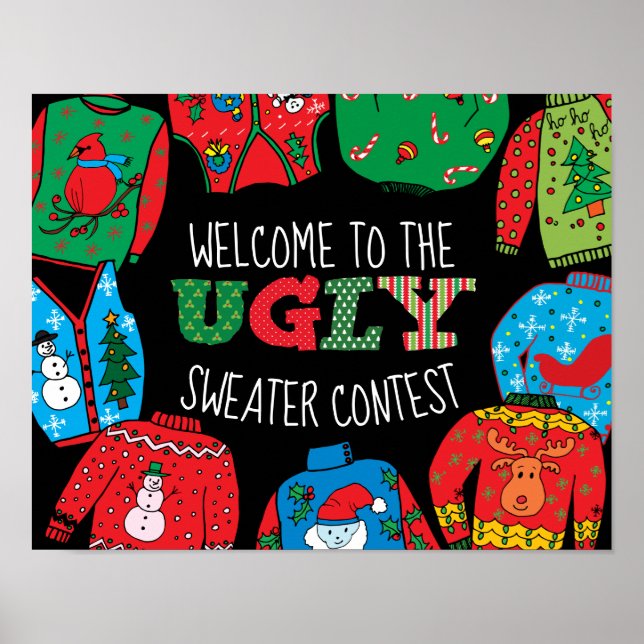 Poster Concours de sueur moche, signe de bienvenue (Devant)