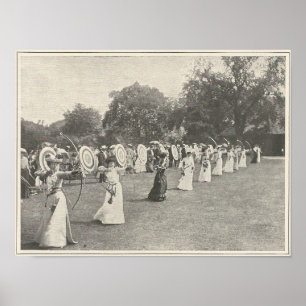 Poster Concours de tir à l'arc féminin 1904