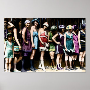 Poster Concours vintage de maillot de bain