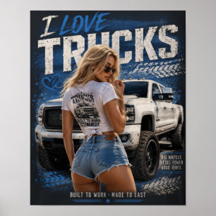 Poster Conçu pour travailler Fabriqué pour durer – J'aime