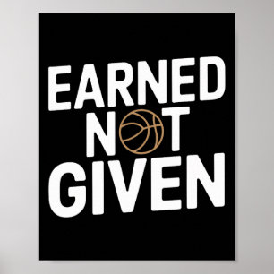 Poster Conçu pour un état d'esprit de motivation Earned N