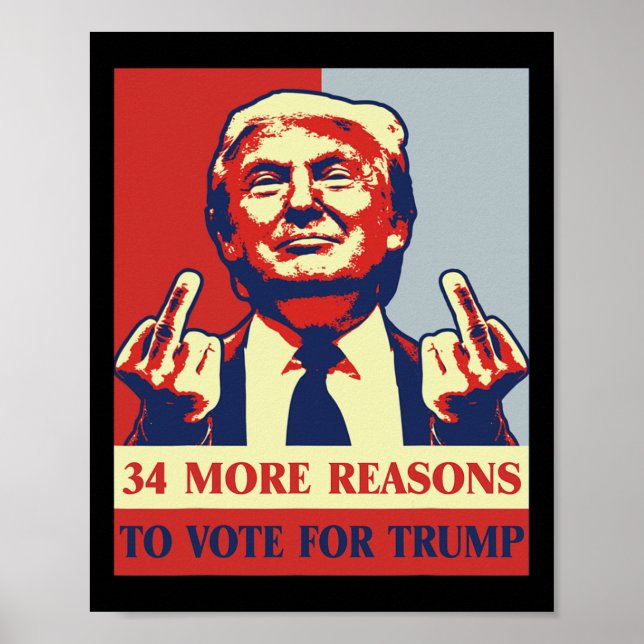 Poster Condamné Felon 34 Autres Raisons De Voter Pour Tru (Devant)