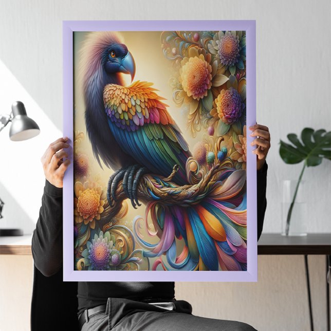 Poster Condor à plumes vibreux perché sur la branche de l (Créateur téléchargé)