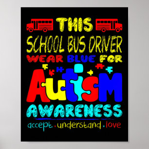 Poster Conducteur De Bus Scolaire Portez Le Bleu Pour La