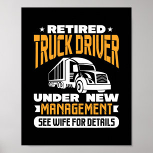 Poster Conducteur De Camion À La Retraite Des Hommes Sous