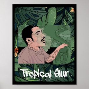 Poster Conducteur de voiture Tropical Hip hop Végétation