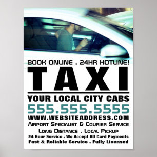 Poster Conducteur, Taxi Cabine firme publicité