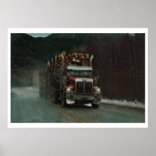 Poster Conduite de la route des camions de transport