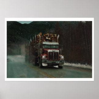 Poster Conduite de la route des camions de transport
