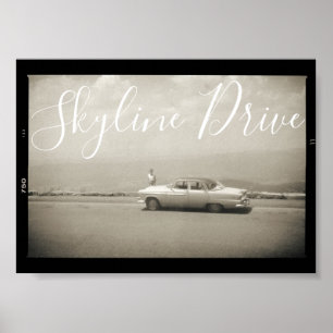 Poster Conduite Skyline Inspiré du milieu du siècle