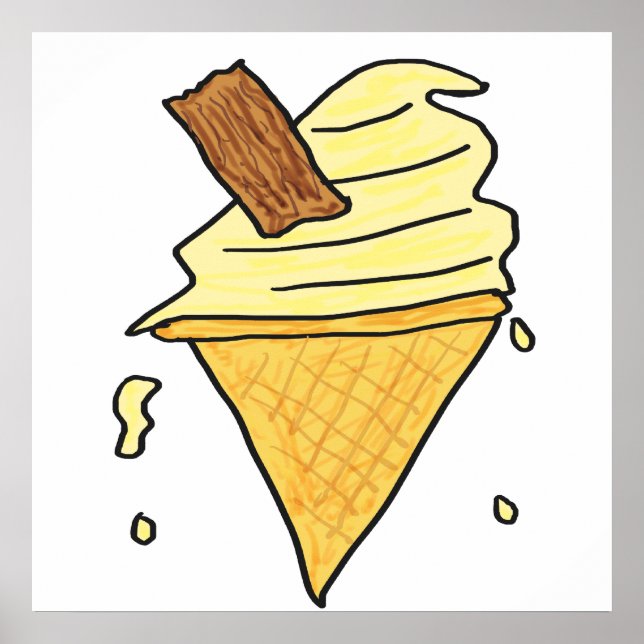 Poster Cône de crème glacée (Devant)