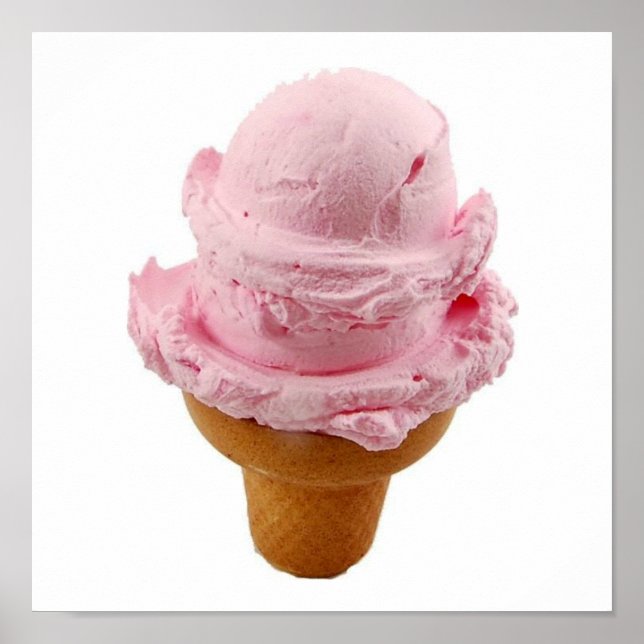 Poster Cône de crème glacée (Devant)