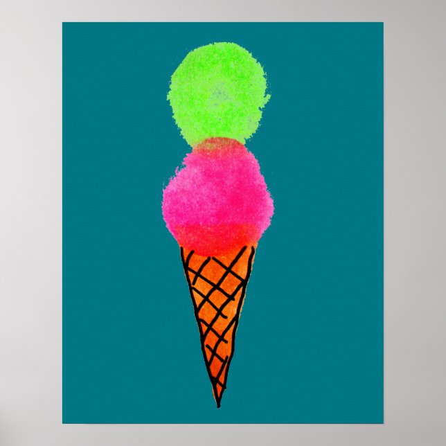 Poster cône de crème glacée Pop (Devant)
