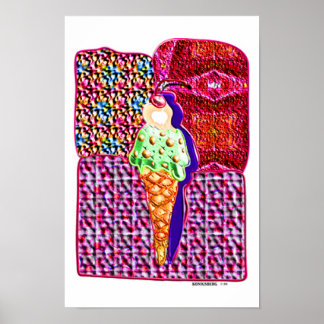 Poster cône de crème glacée unique 1