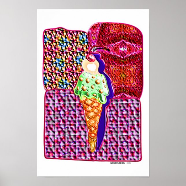 Poster cône de crème glacée unique 1 (Devant)