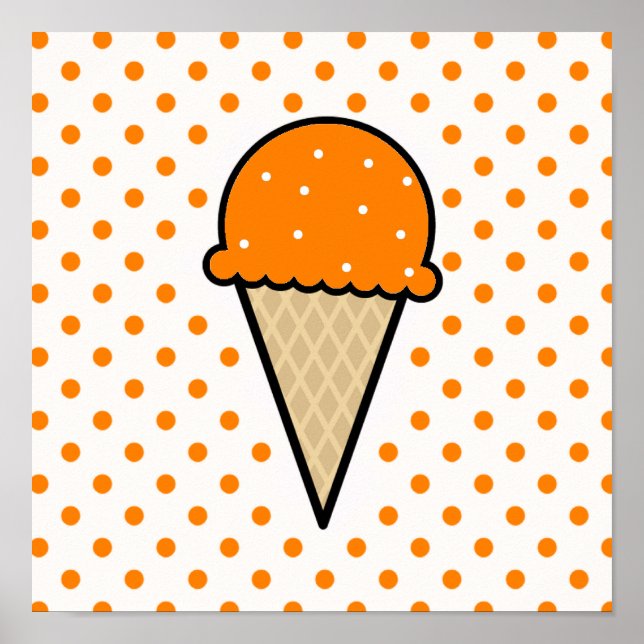 Poster Cône de glace orange (Devant)