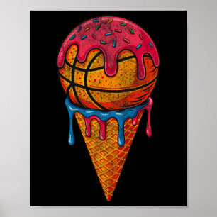 Poster Cône de glace Sketll amusant poudres gouttes 