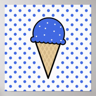 Poster Cône Royal Blue Ice Cream