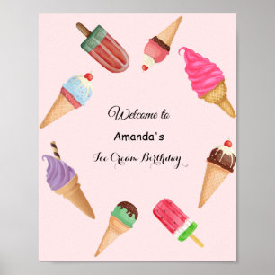 Poster Cônes de glace Popsicles Anniversaire