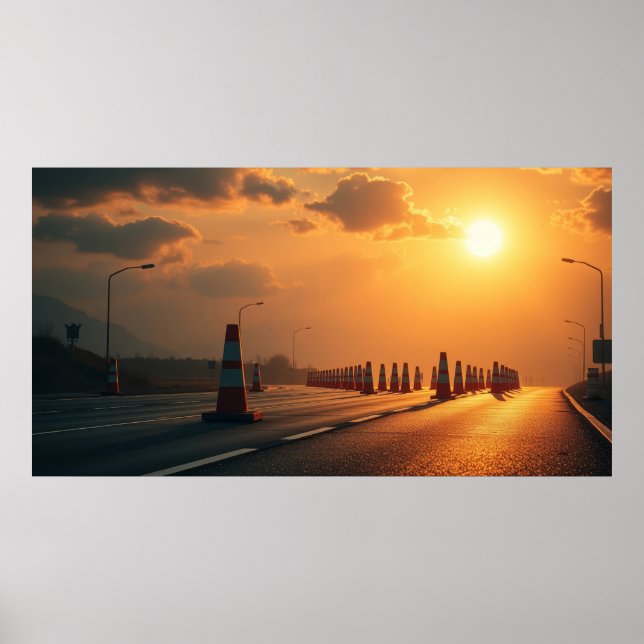 Poster Cônes de signalisation (Devant)