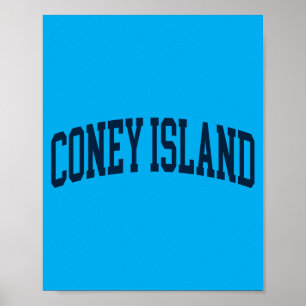 Poster Coney Island New York Souvenir Rétro Prépa