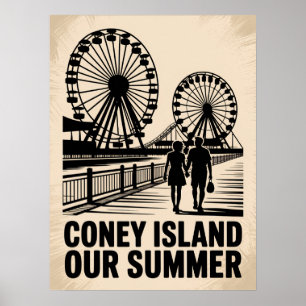 Poster Coney Island Notre Silhouette d'Été